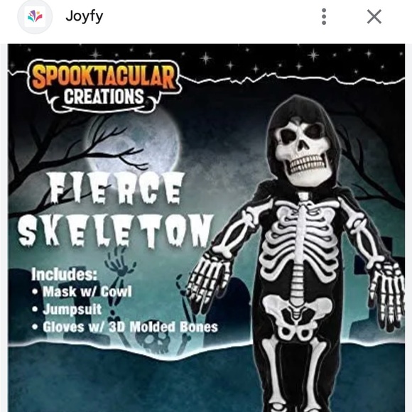 NWT Spooktacular Creations Fierce 3D Skeleton Halloween Costume Kids Sz (5-7 yr) - Picture 5 of 10